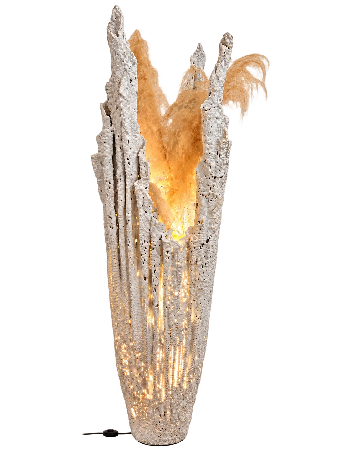 Coral Glow Cement Floor Lamp