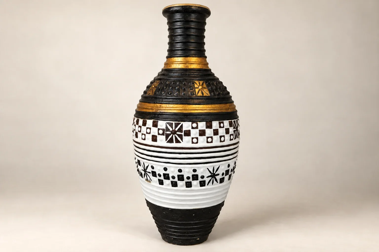 Black & Gold Floor Vessel