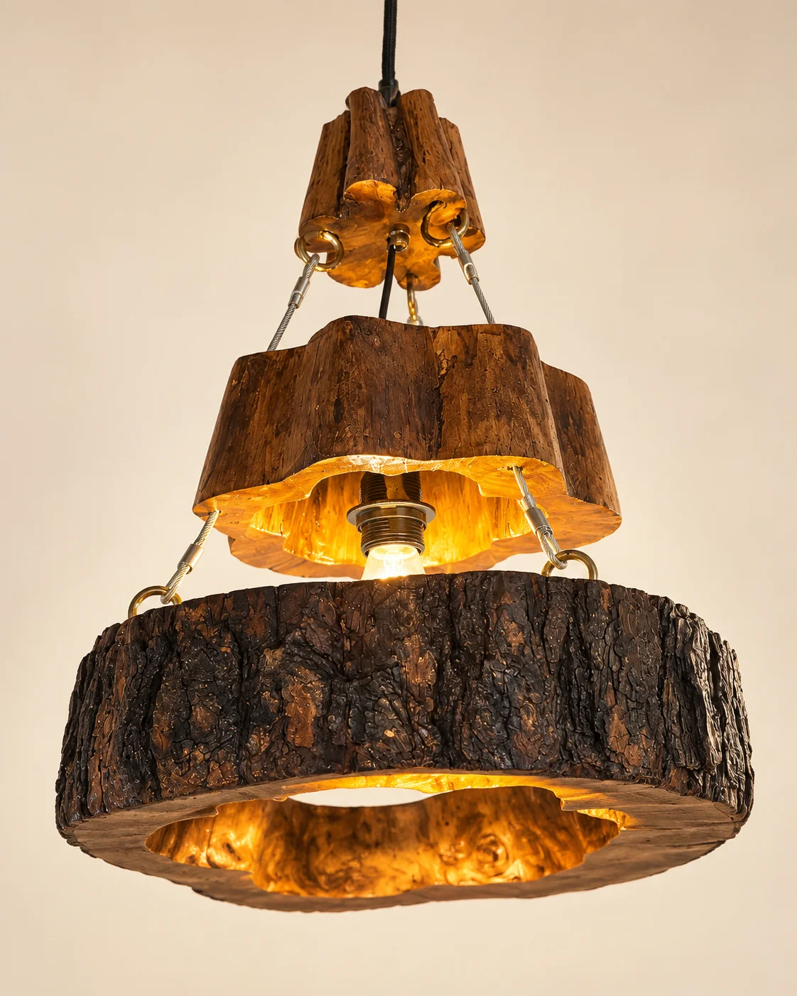 Sculpted Wood Pendant